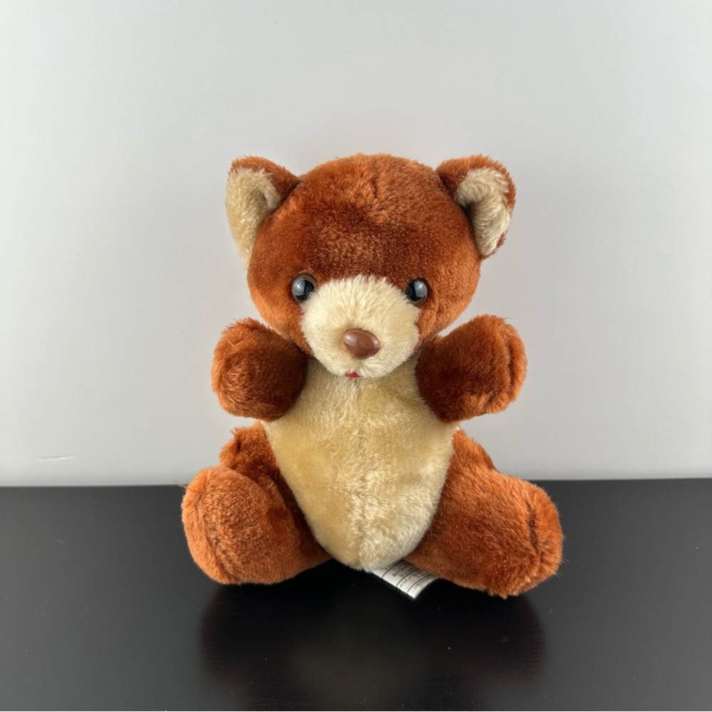 Vintage Best Made Toys Teddy Bear Plush Stuffed Animal Brown Auburn 8.5”